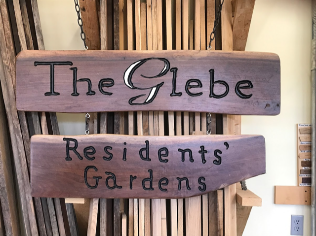 The Glebe Residents' Garden sign