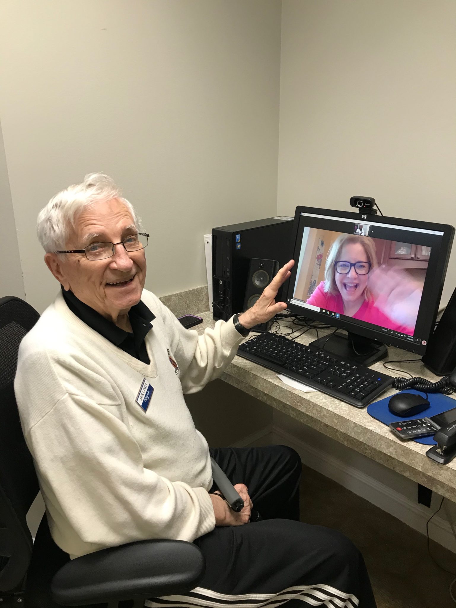 resident of The Glebe video chats his daughter